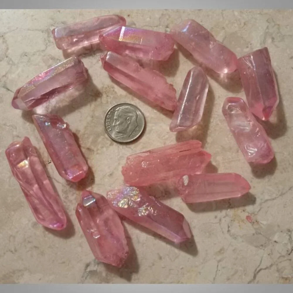 ONE pink aura quartz point